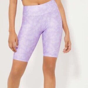 Joe Fresh Women's Active Biker Shorts Tie Dye High Rise Waist Purple Size XS